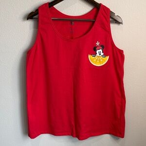 Disney Store Red Minnie Mouse Lemon Pocket Tank Top Size XL